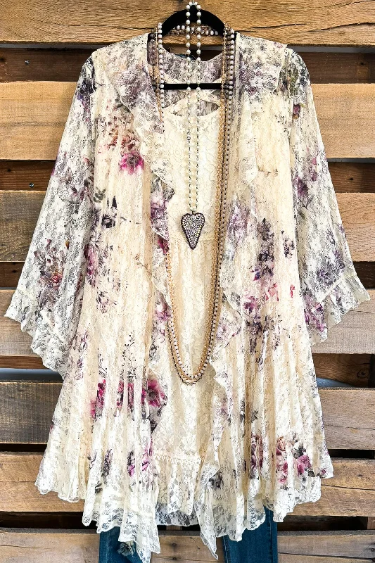 AHB EXCLUSIVE: Embracing Love Lace Cardigan - Beige/ CH FL